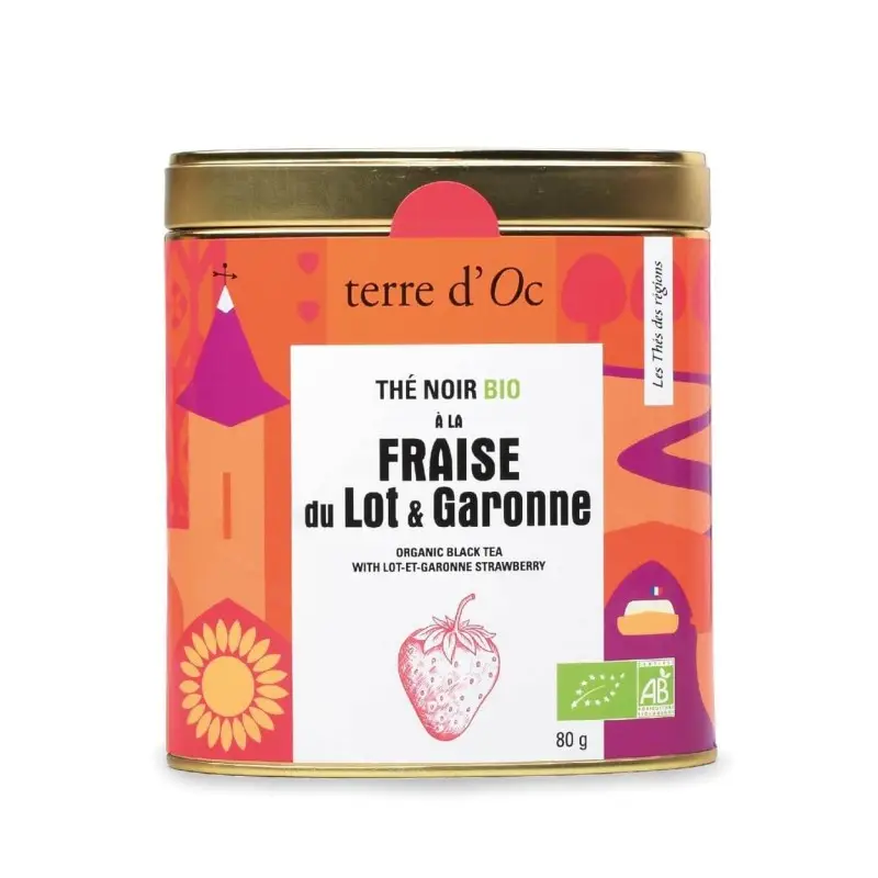 Thé Noir Fraise du Lot Et Garonne - 80gr - Bio - AB*