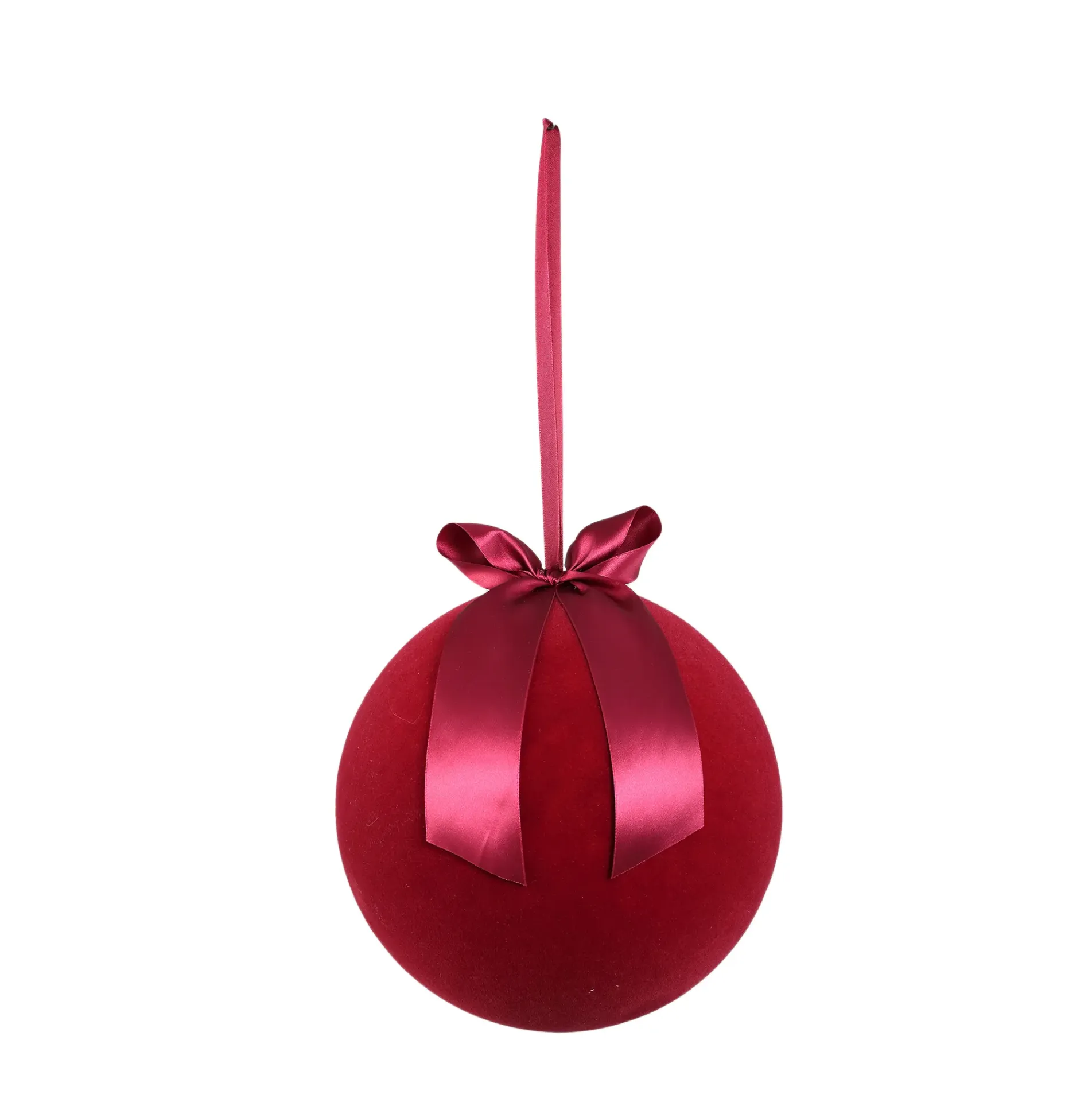 Boule 'Yule' ø30cm bordeaux floqué