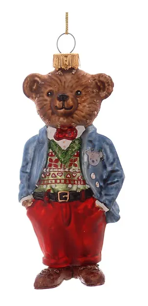Déco à susp. 'Ours veste bleue' 12cm