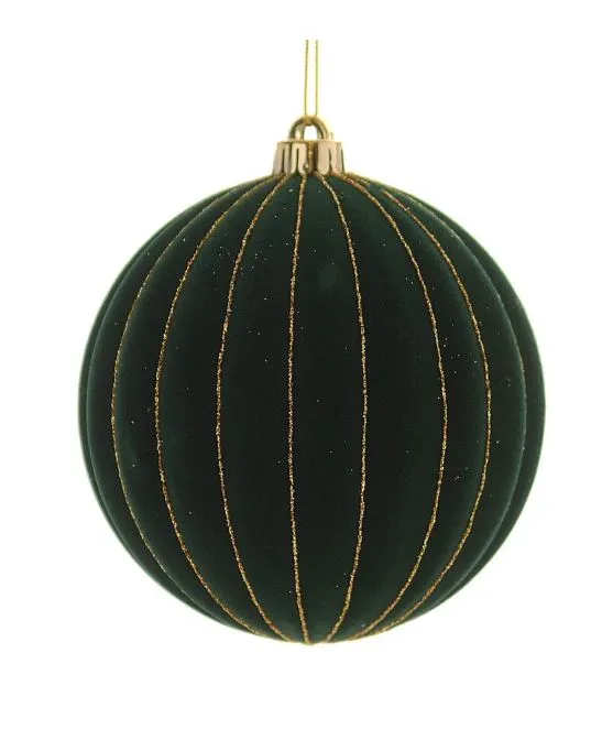Boules 'Lyn' ø15cm velours bleu/or