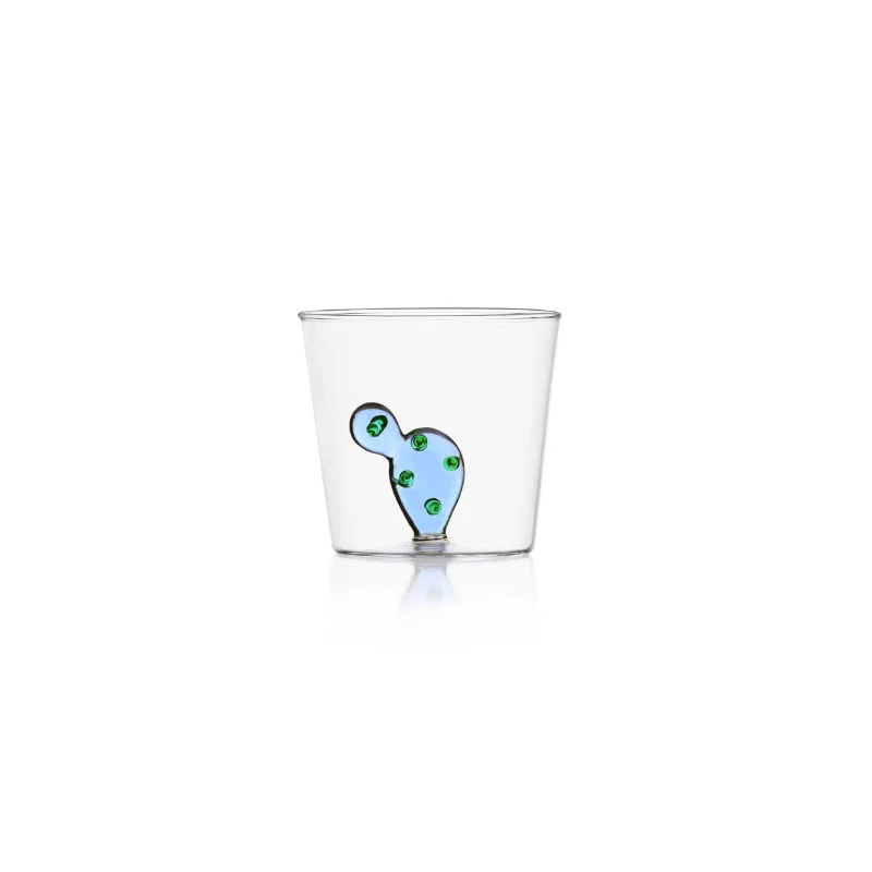 Verre à eau 'Desert Plants' Cactus bleu